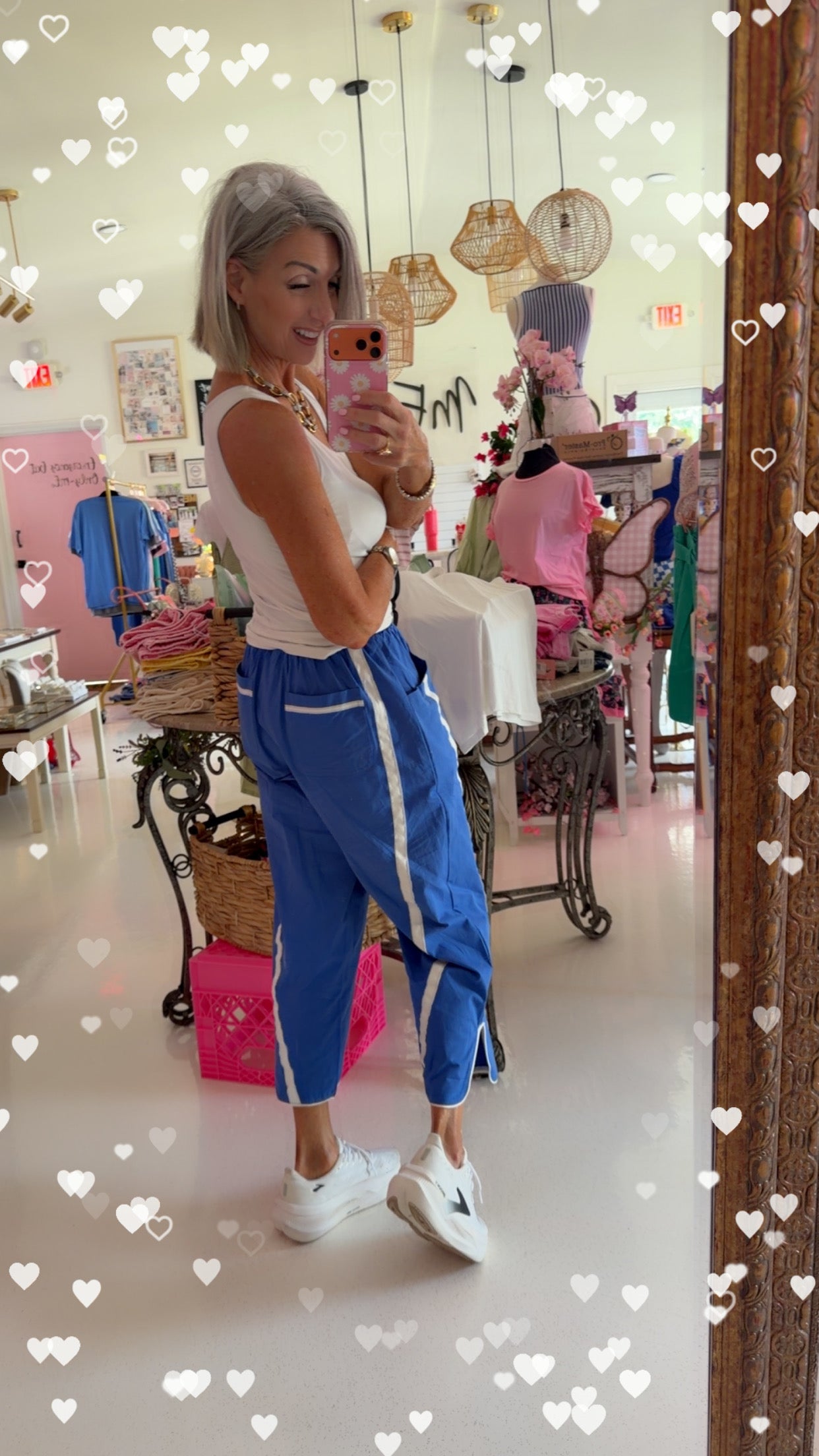 Stripe Smocked Waist Drawstring Cropped Pants |