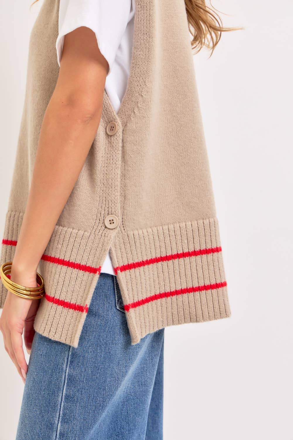STRIPED KNIT TOP/VEST