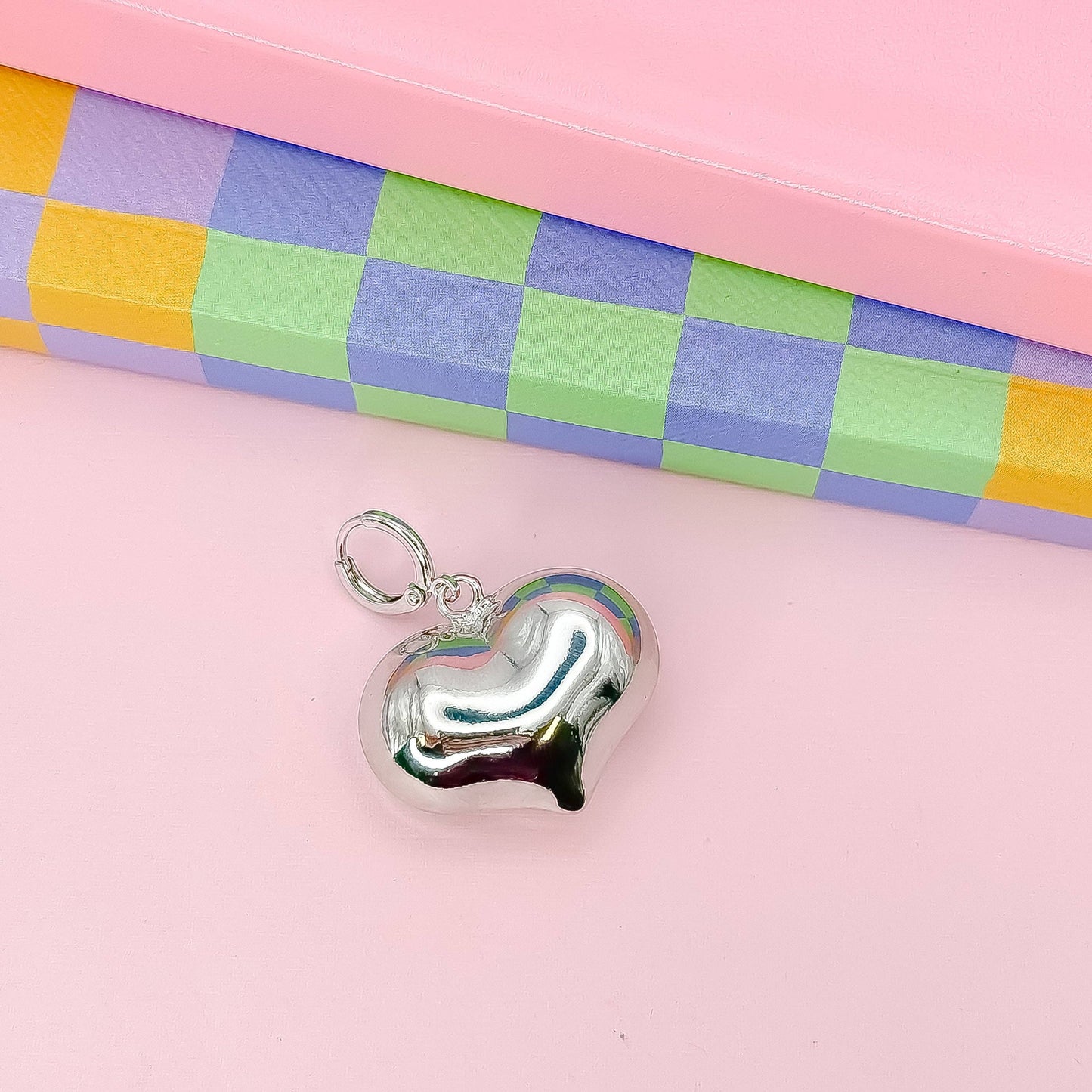 Heart Pop Silver Charm