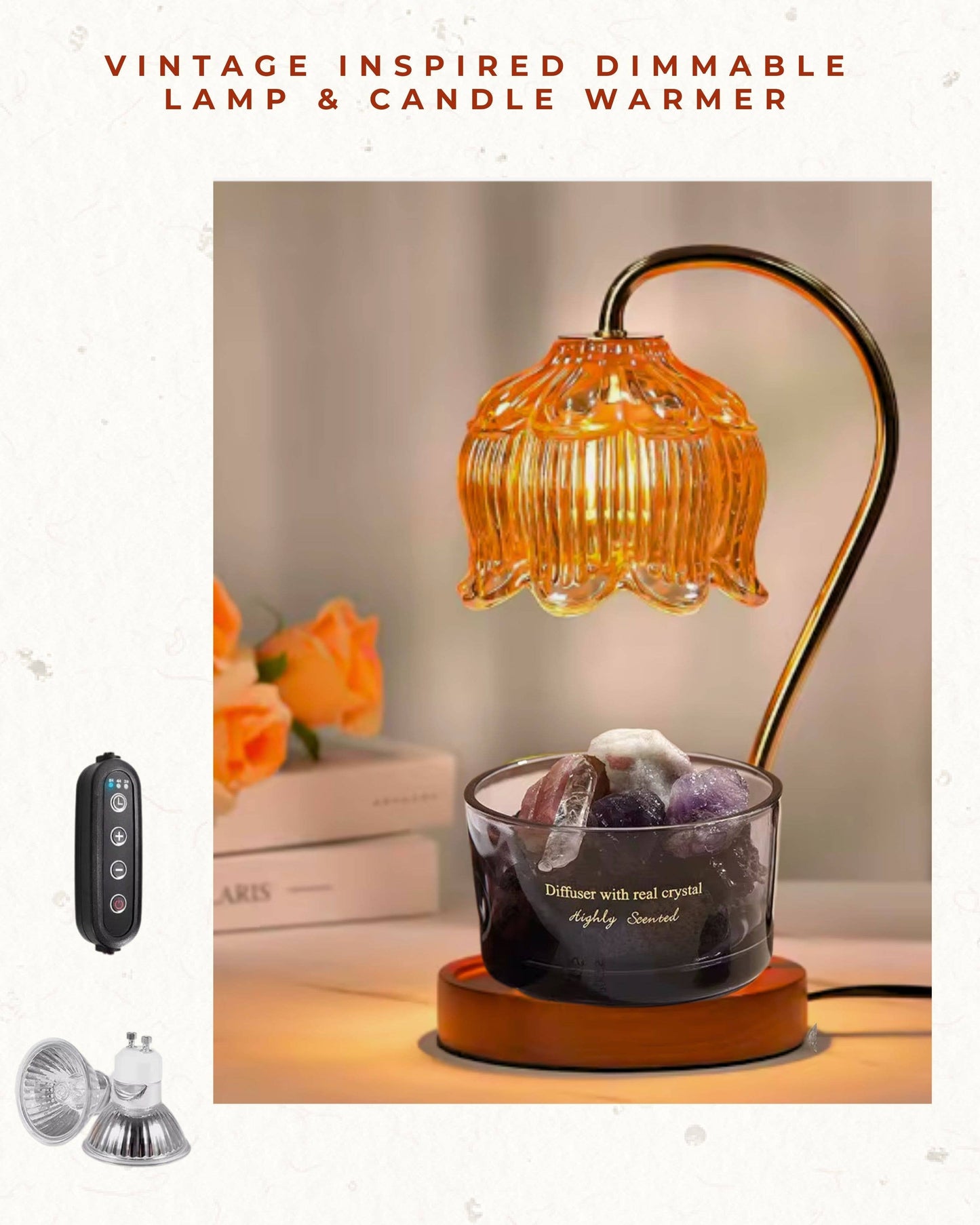 Vintage Inspired Dimmable Lamp And Candle Warmer