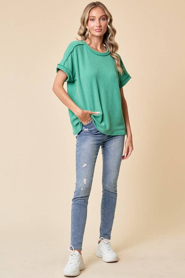 Kelly Green Ribbed Tee
