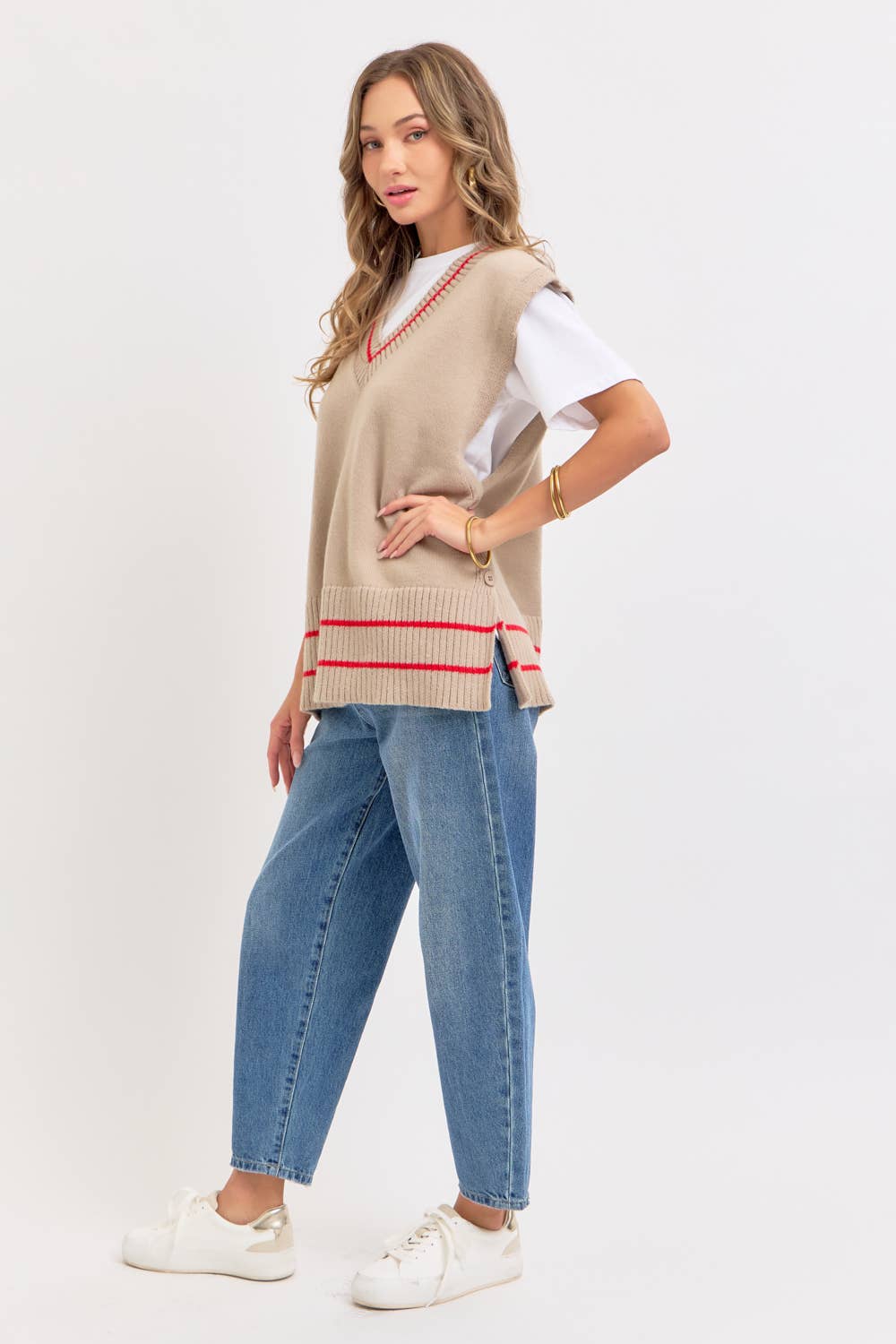 STRIPED KNIT TOP/VEST