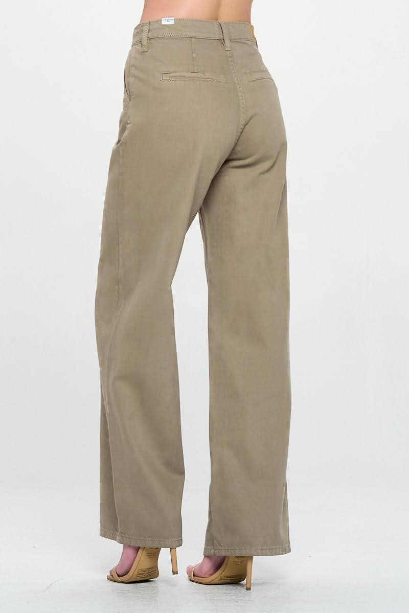 I&M Covert Green - Wide Leg Color Jeans