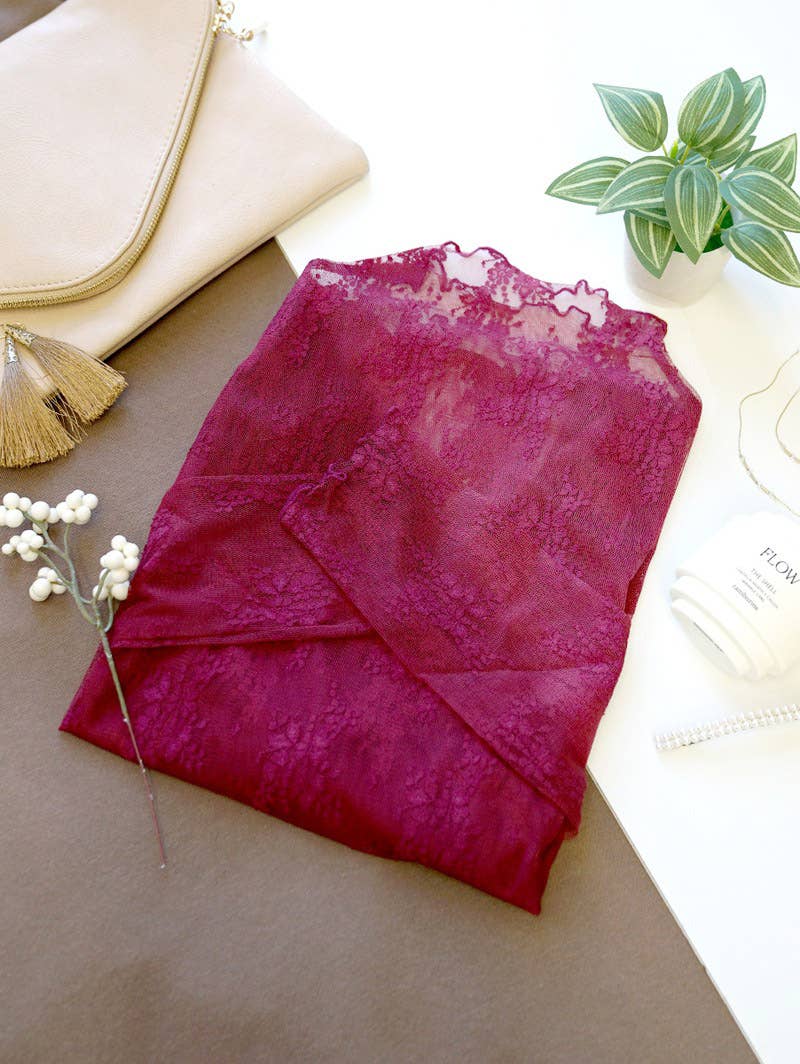 ..Lace See Through Layering Top As shown