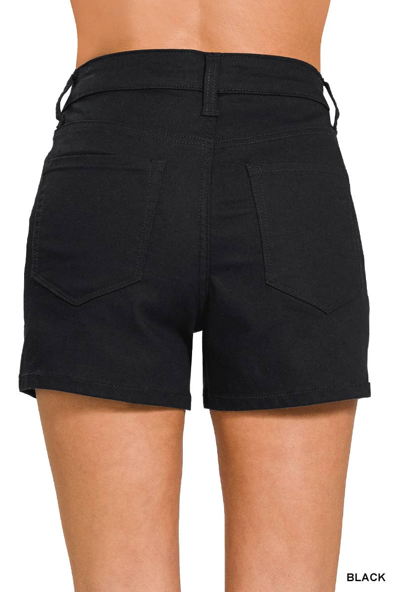 High-rise Color denim Jeans Shorts Stretchy / 5 pockets