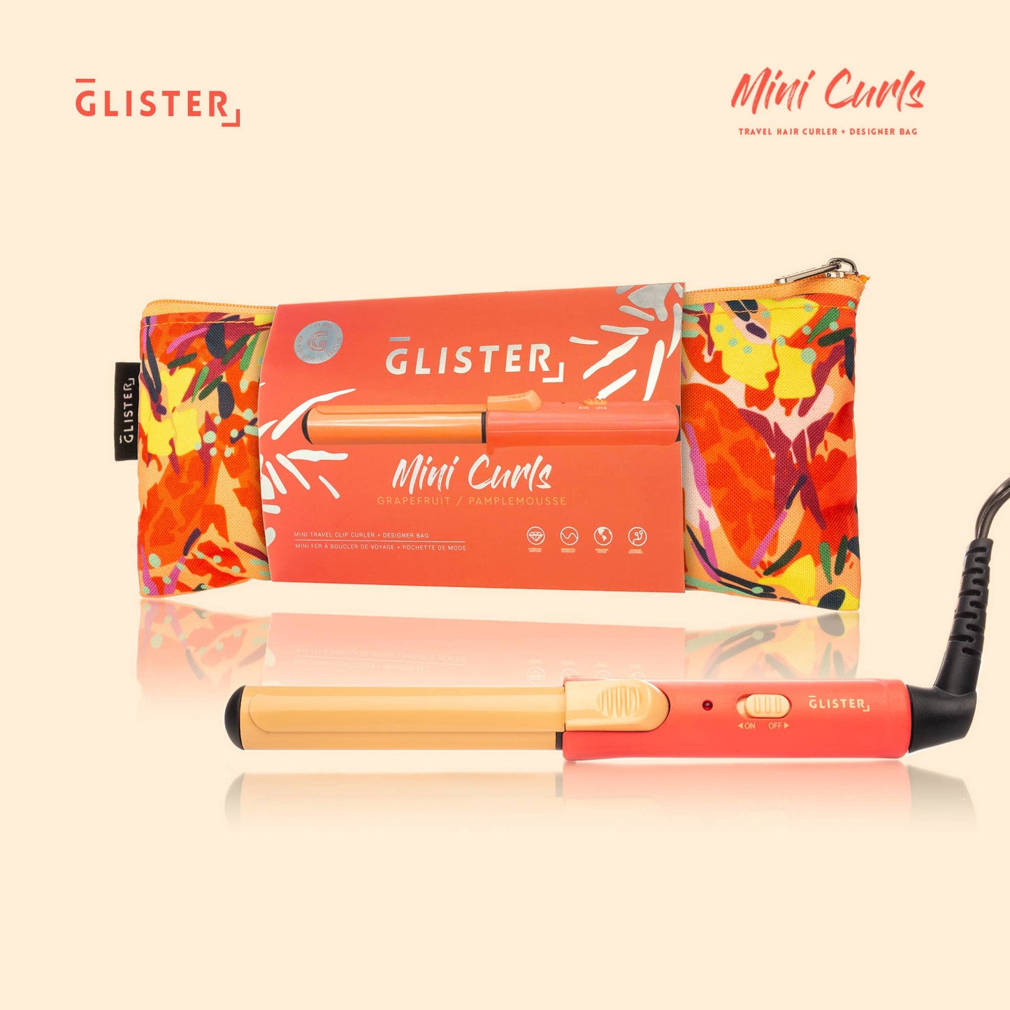 “Mini Curls” Travel Clip Curler with Carrying Pouch