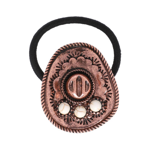 Western Stone Cowboy Hat Decorative Hair Tie
