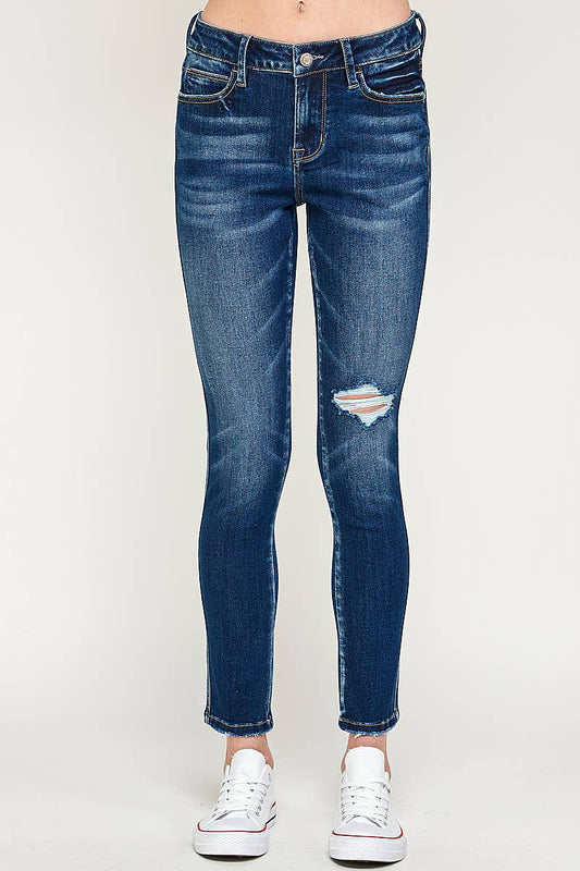 Dark Wash - Low Rise Skinny Jeans