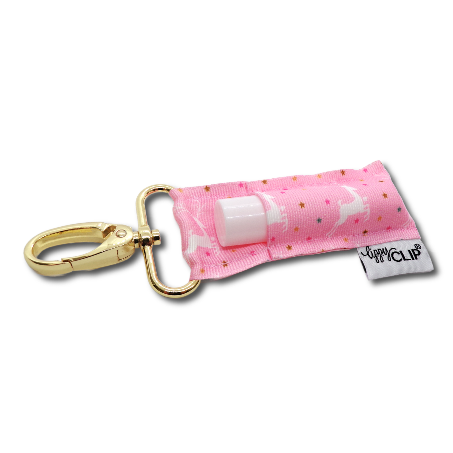 Pink Reindeer Lip Balm Holder for Chapstick