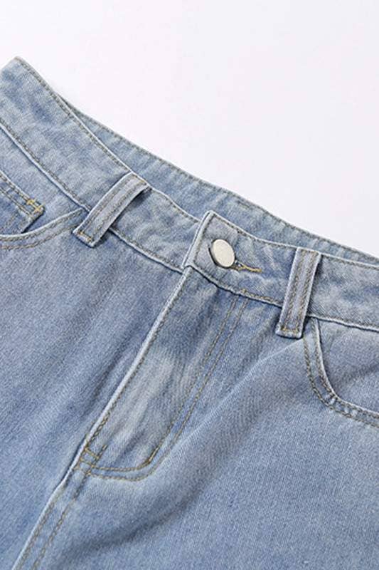 Heart cutout ripped denim jeans
