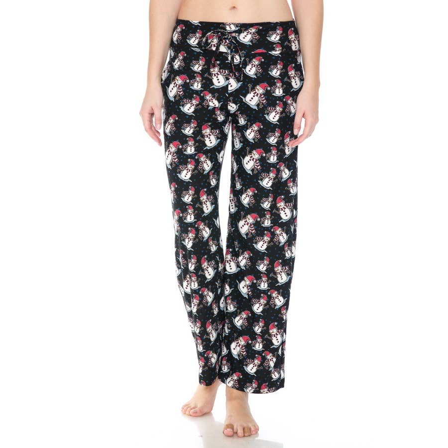 Snowman Pajama Pants with Drawstring