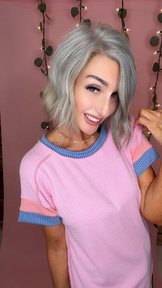 Ribbed Color Block Top -