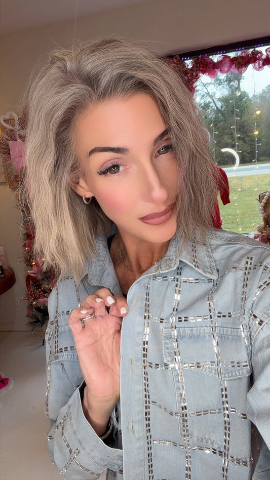 Rhinestone Denim Shirt