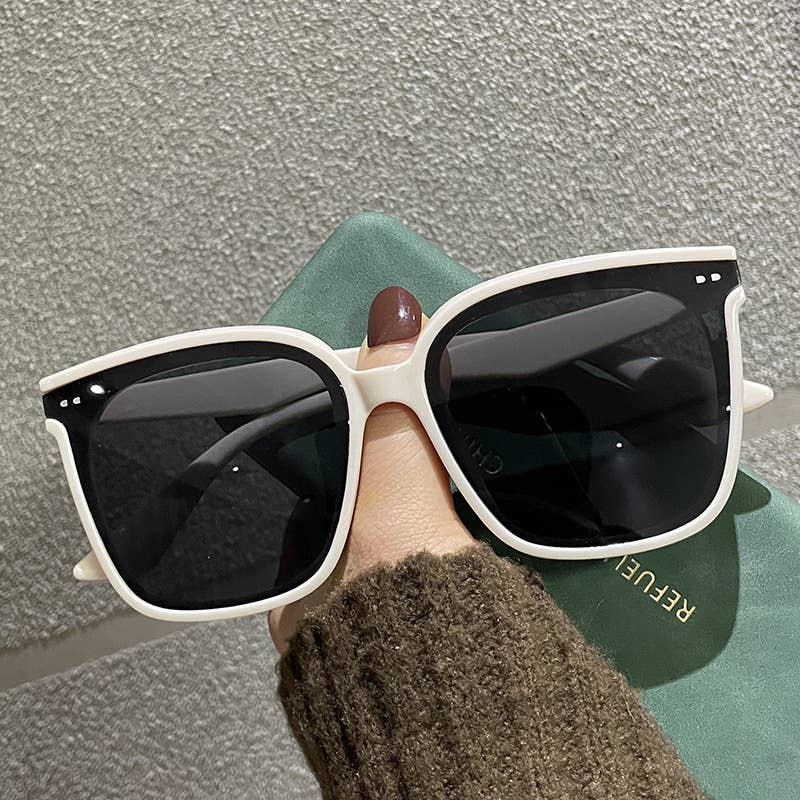 RETRO SUNSCREEN BIG FRAME THIN SUNGLASSES