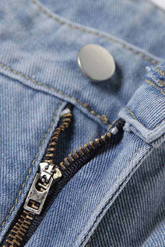 Heart cutout ripped denim jeans