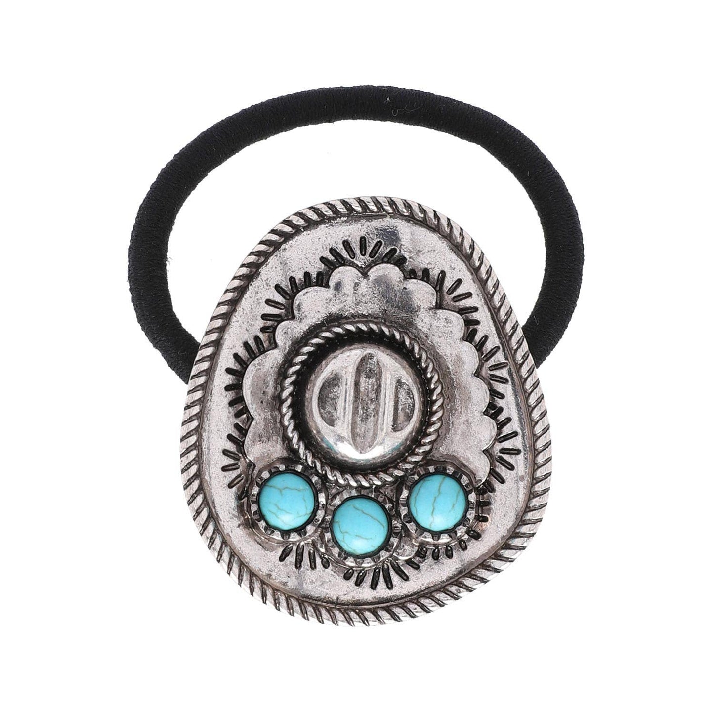 Western Stone Cowboy Hat Decorative Hair Tie