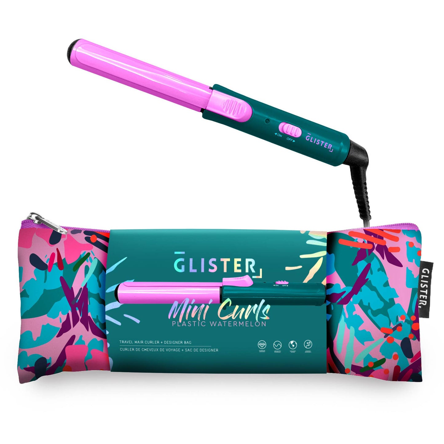 “Mini Curls” Travel Clip Curler with Carrying Pouch