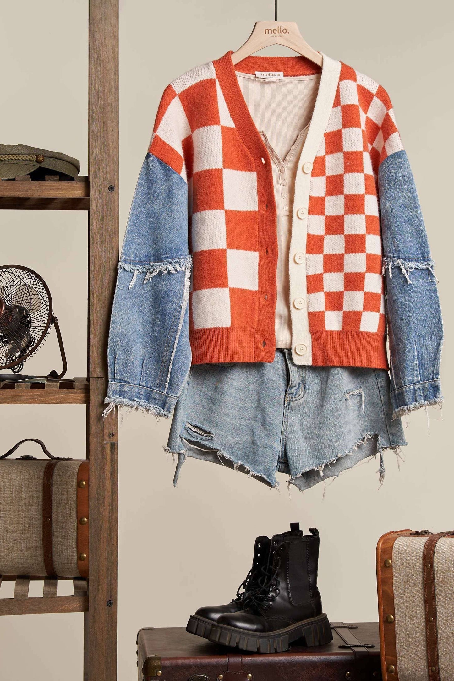 Checker Plaid Cardigan