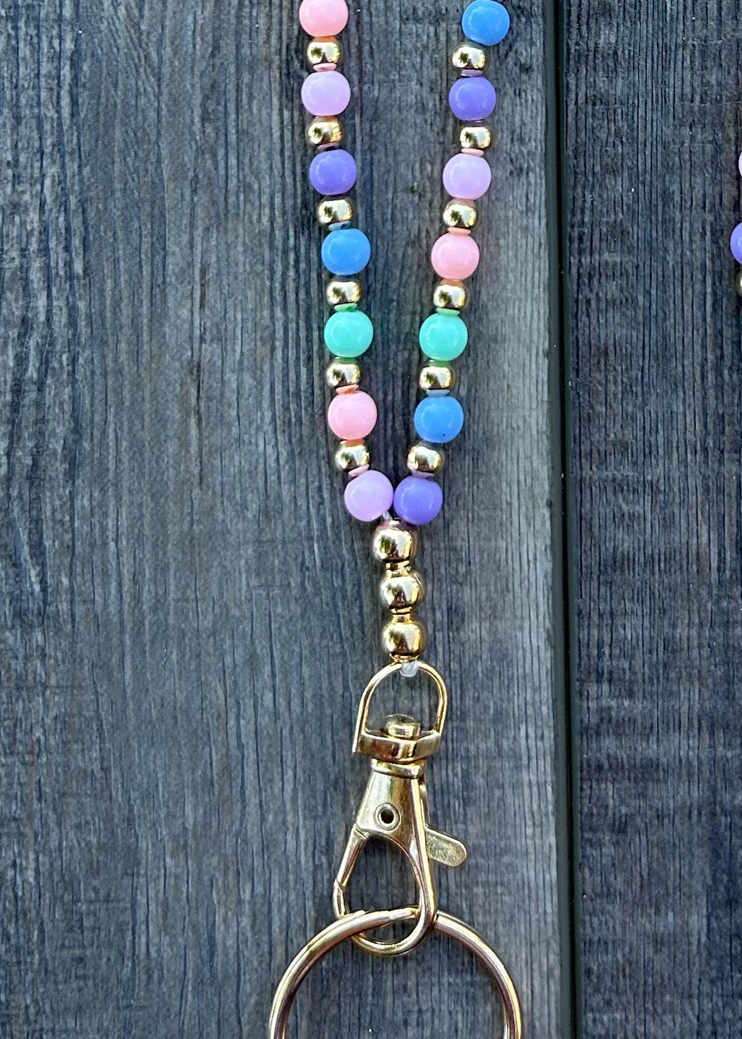 Pastel Beaded Lanyard with Breakaway Clasp