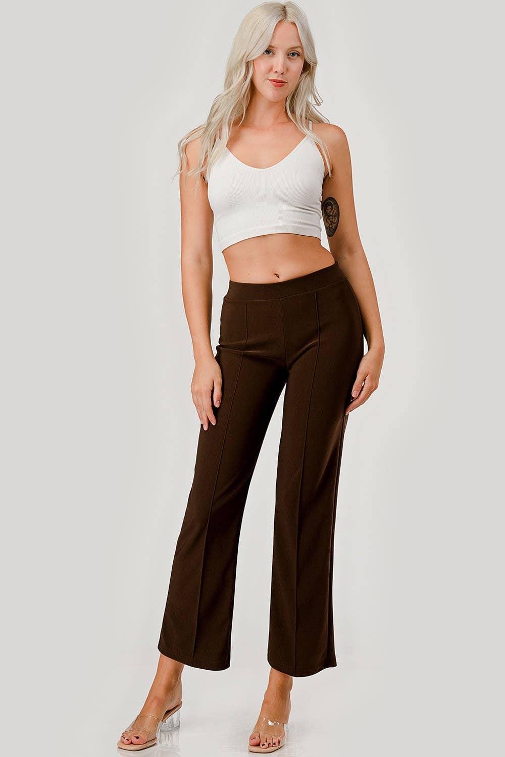 PLEATED PANTS STRETCH SCUBA PLEATED PANTS