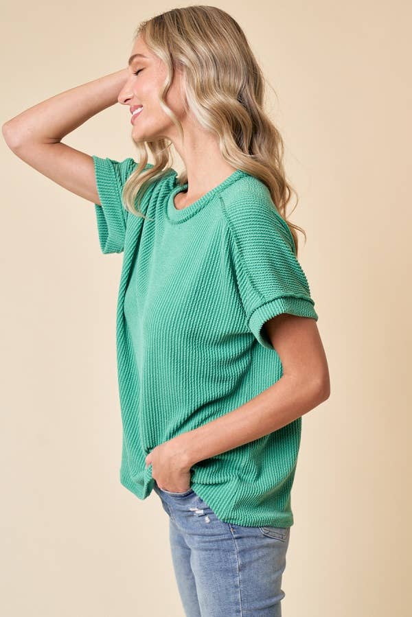 Kelly Green Ribbed Tee