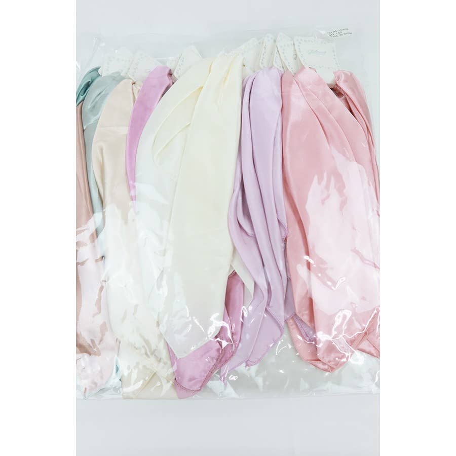 Multiuse Pastel Tone Solid Satin Scarf