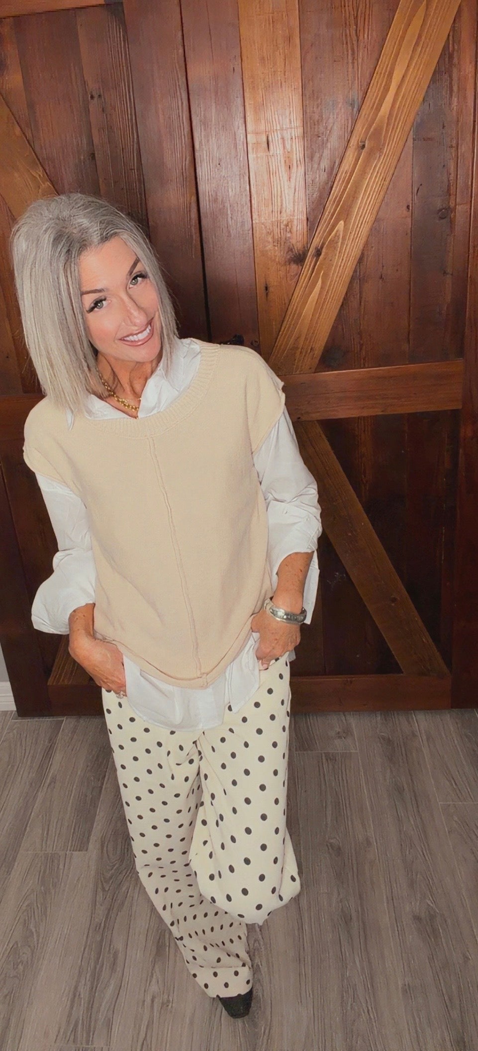 Polka Dot Wide Leg Jeans