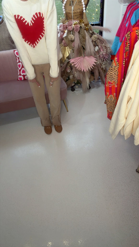 STRAIGHT LEG WASHED CUFFED JEANS WHEAT