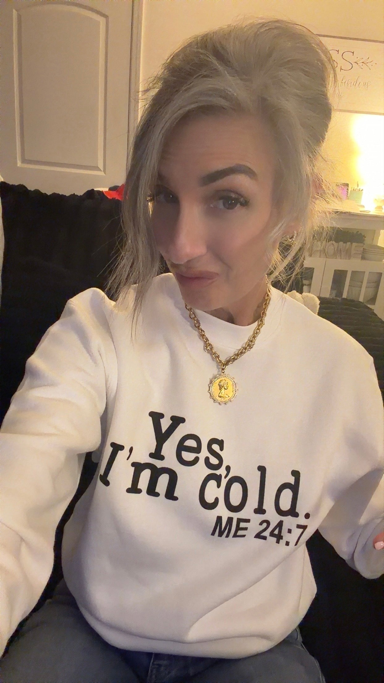 Yes I'm Cold, Me 24:7, Winter, Unisex Crewneck Fleece Sweatshirts