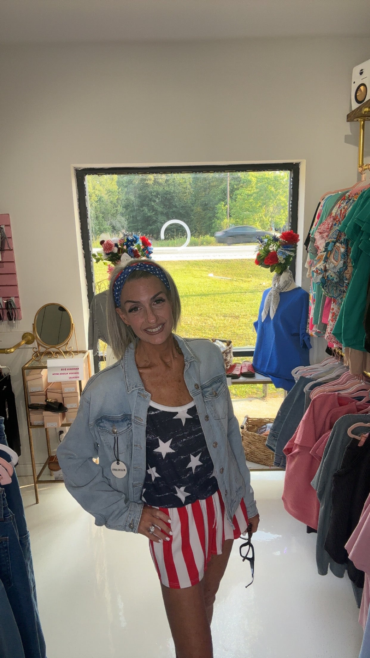 AMERICAN FLAG AND INDEPENDENCE DAY ROMPER