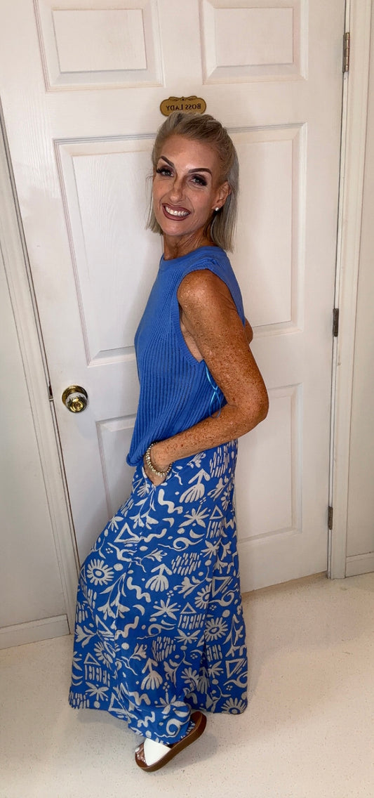 Printed Wide Leg Long Pants