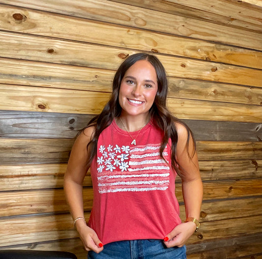 AMERICAN FLAG MINERAL GRAPHIC TANK TOP