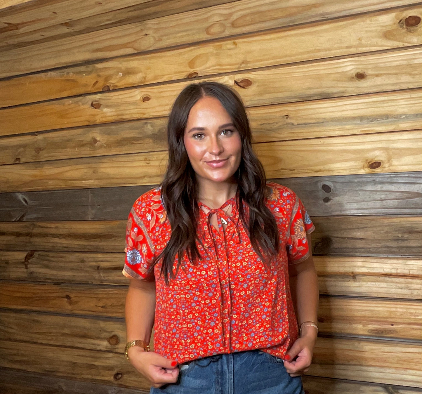 CASUAL BOHO V-NECK SHORT-SLEEVED SHIRT TOP