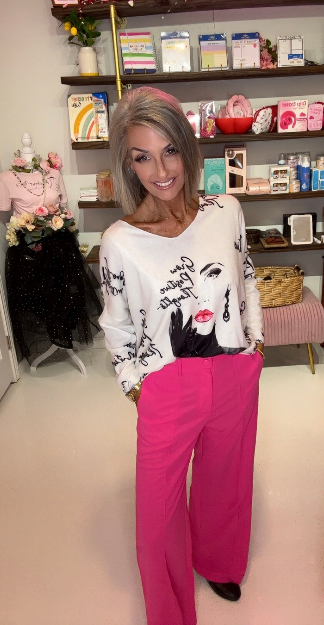 Italian Cozy Face Sweater One Size LOOWIE