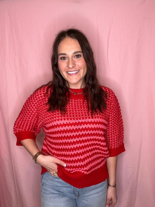 Spring 2026 Stripe 3/4 Draped Sleeve Slouchy Sweater (S-XL)