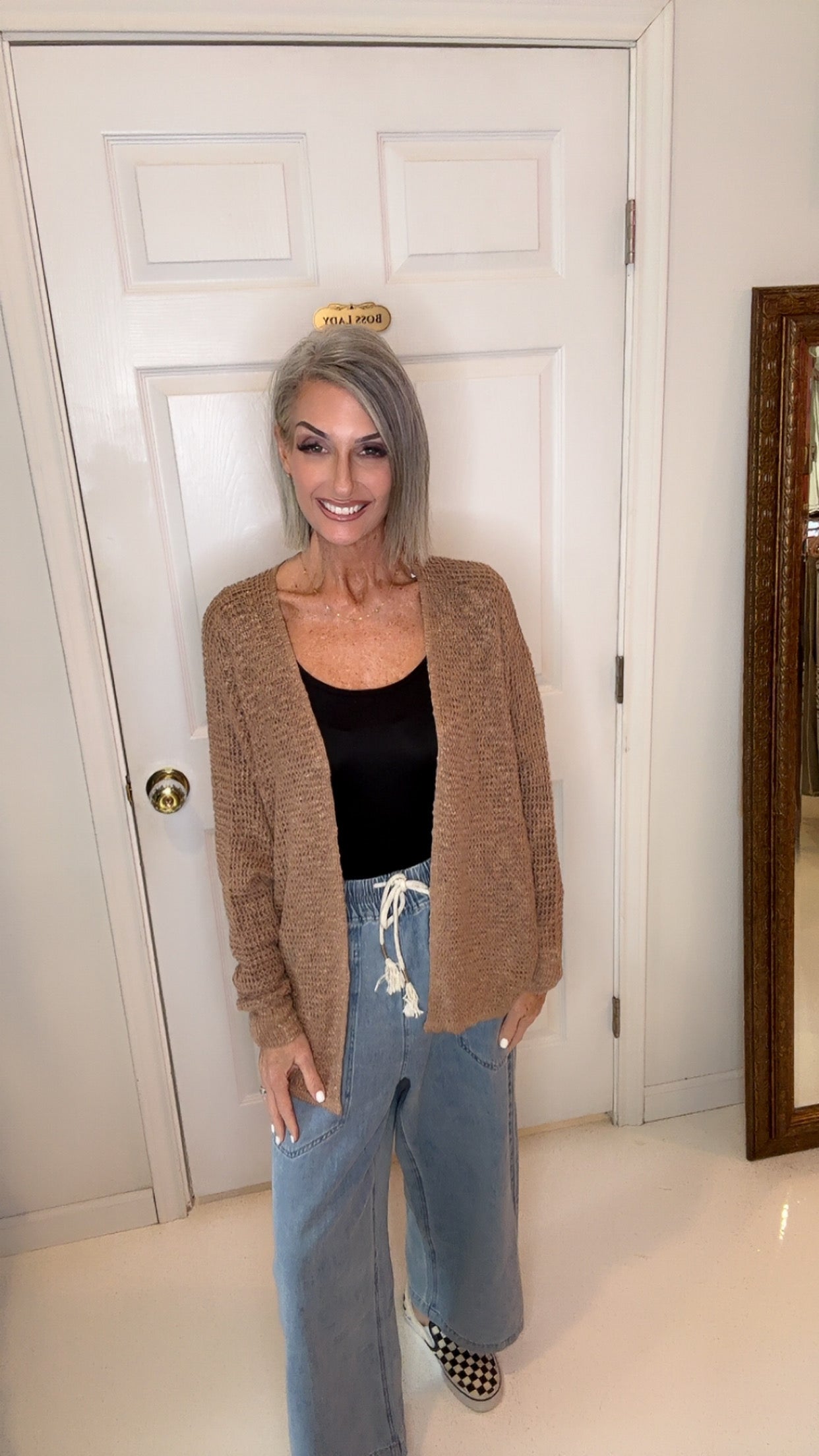 OPEN FRONT LONG SLEEVE BREEZY YARN KNIT CARDIGAN