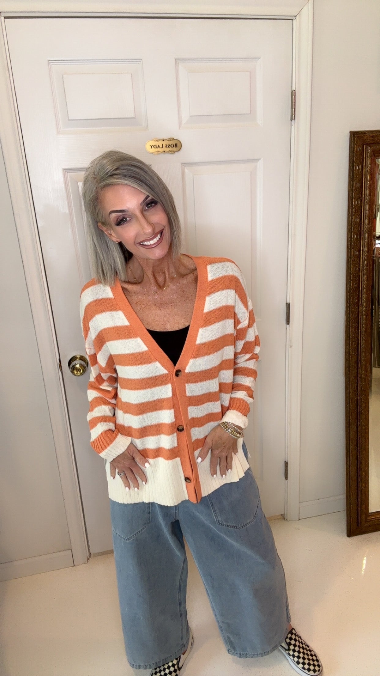 Cozy and Free Striped Cardigan