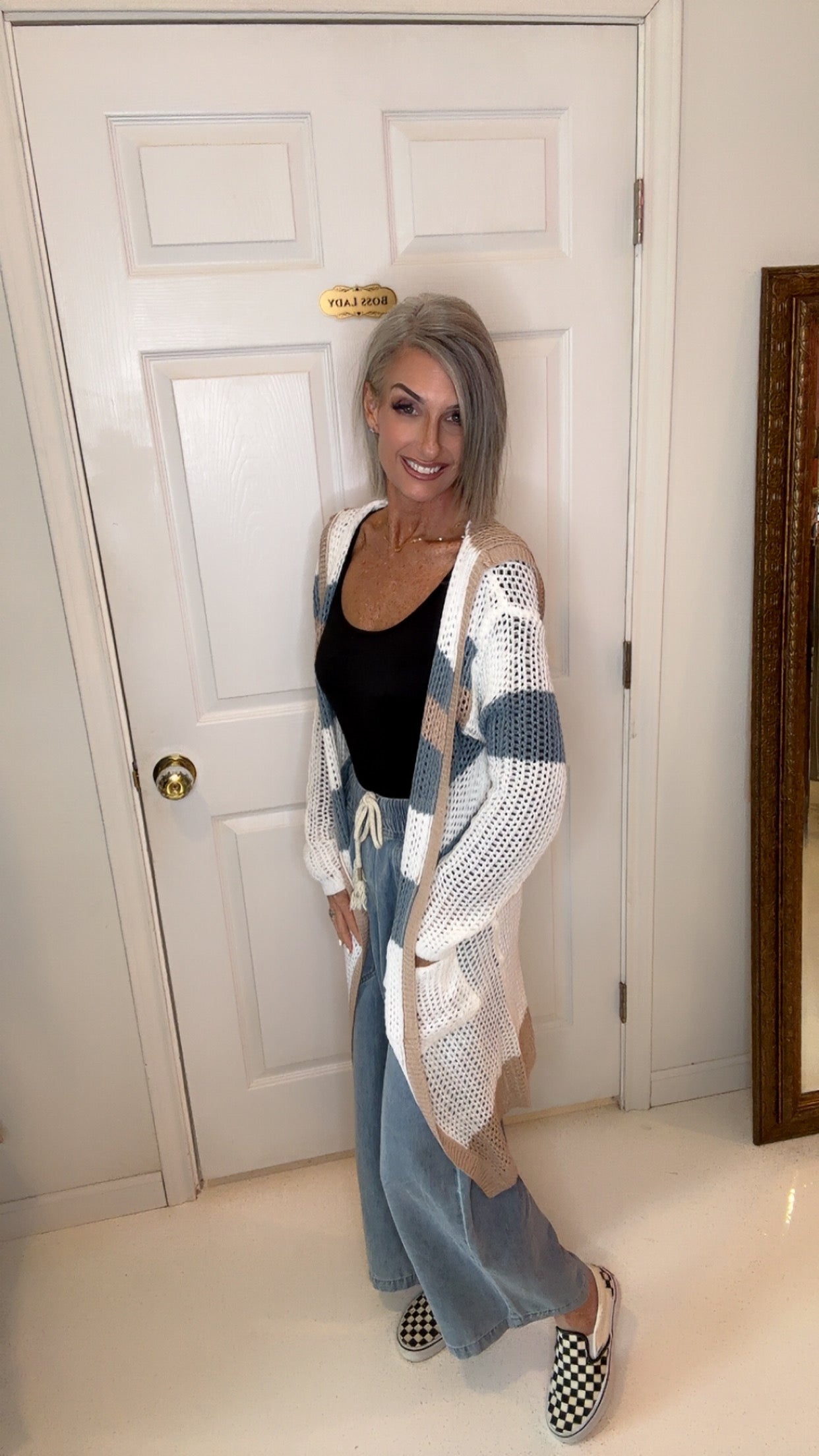Multi Stripe Hoodie Cardigan -