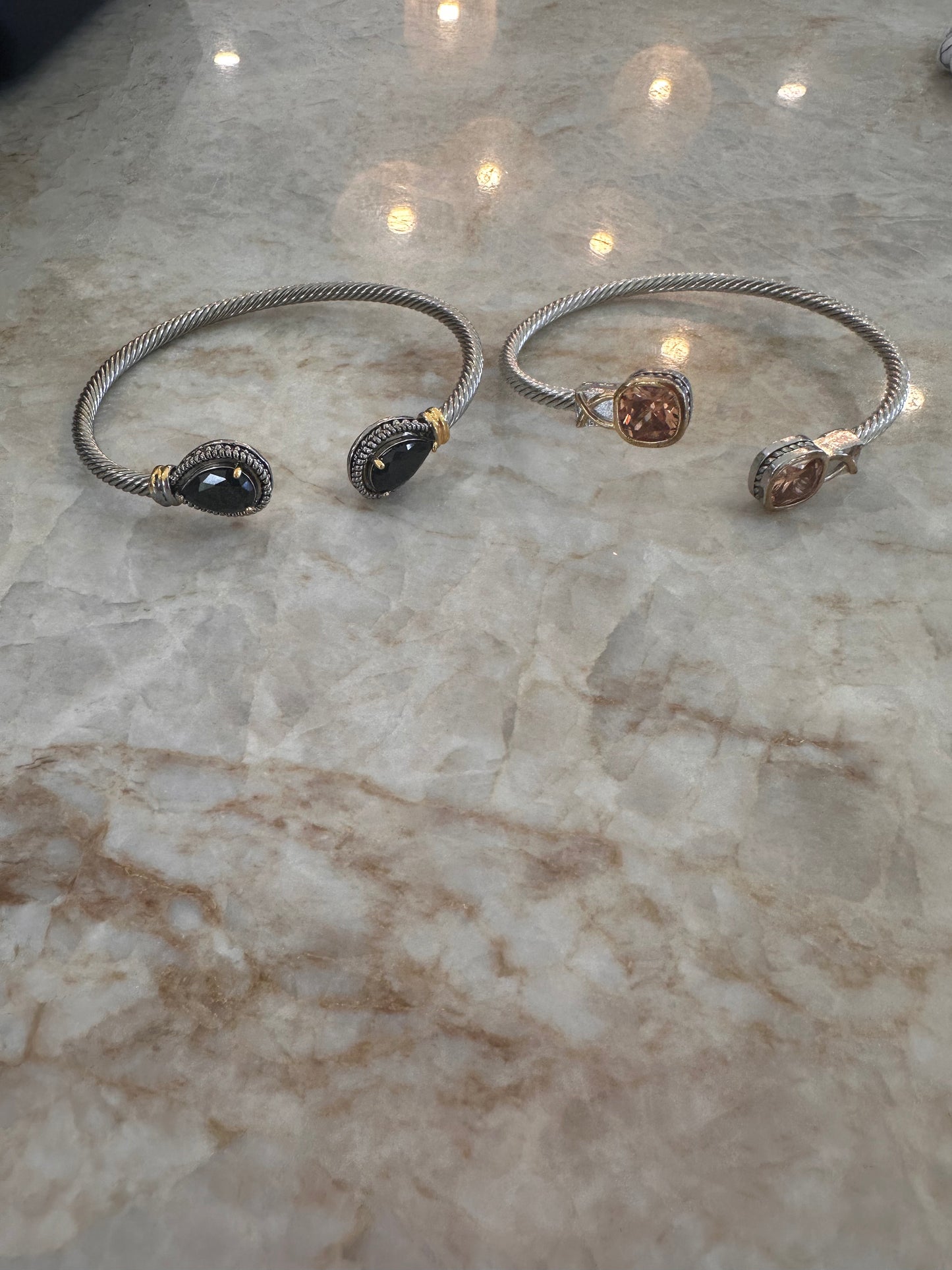Solid silver open wrist bracelet