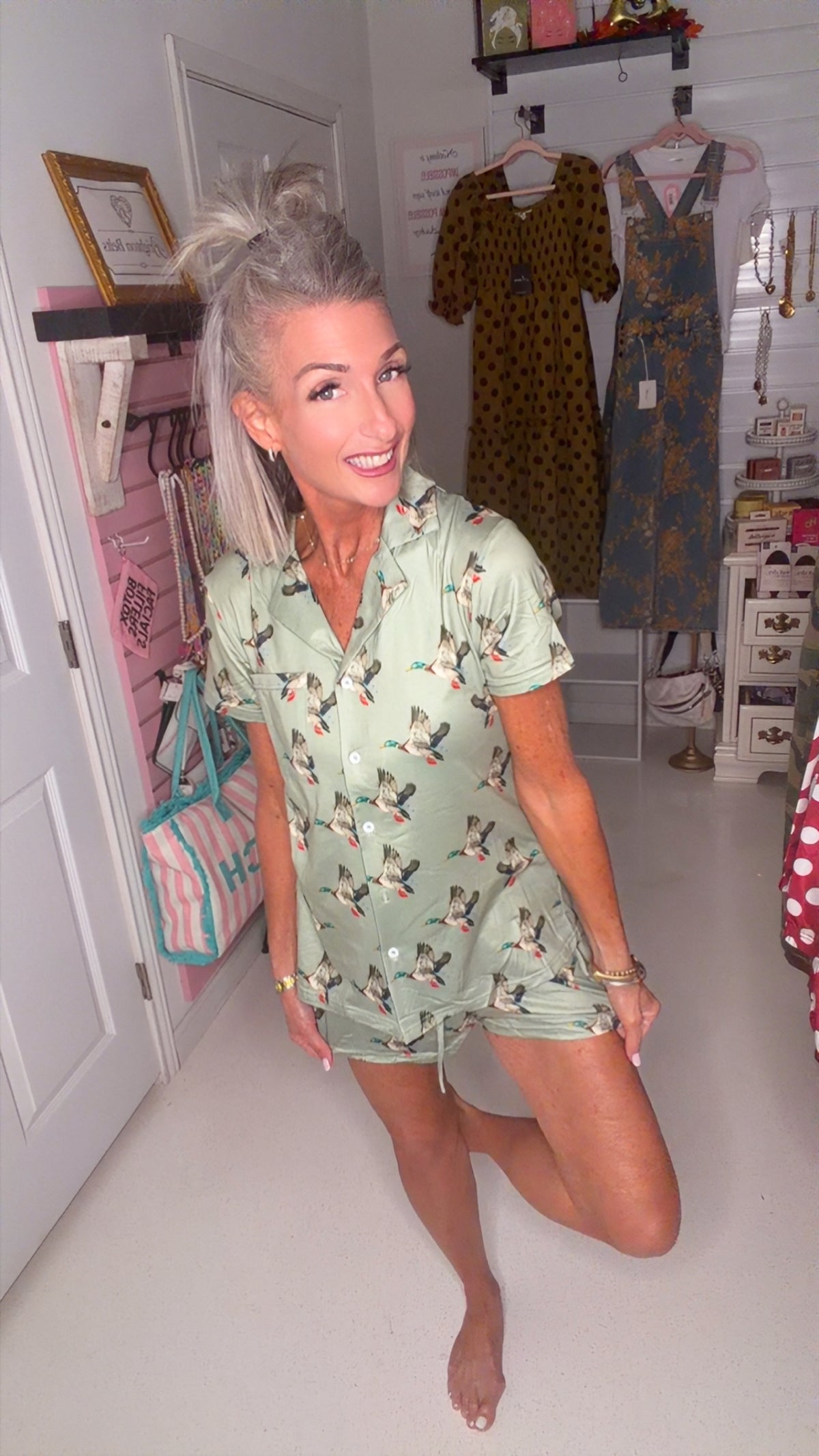 Green Duck Pajama Set