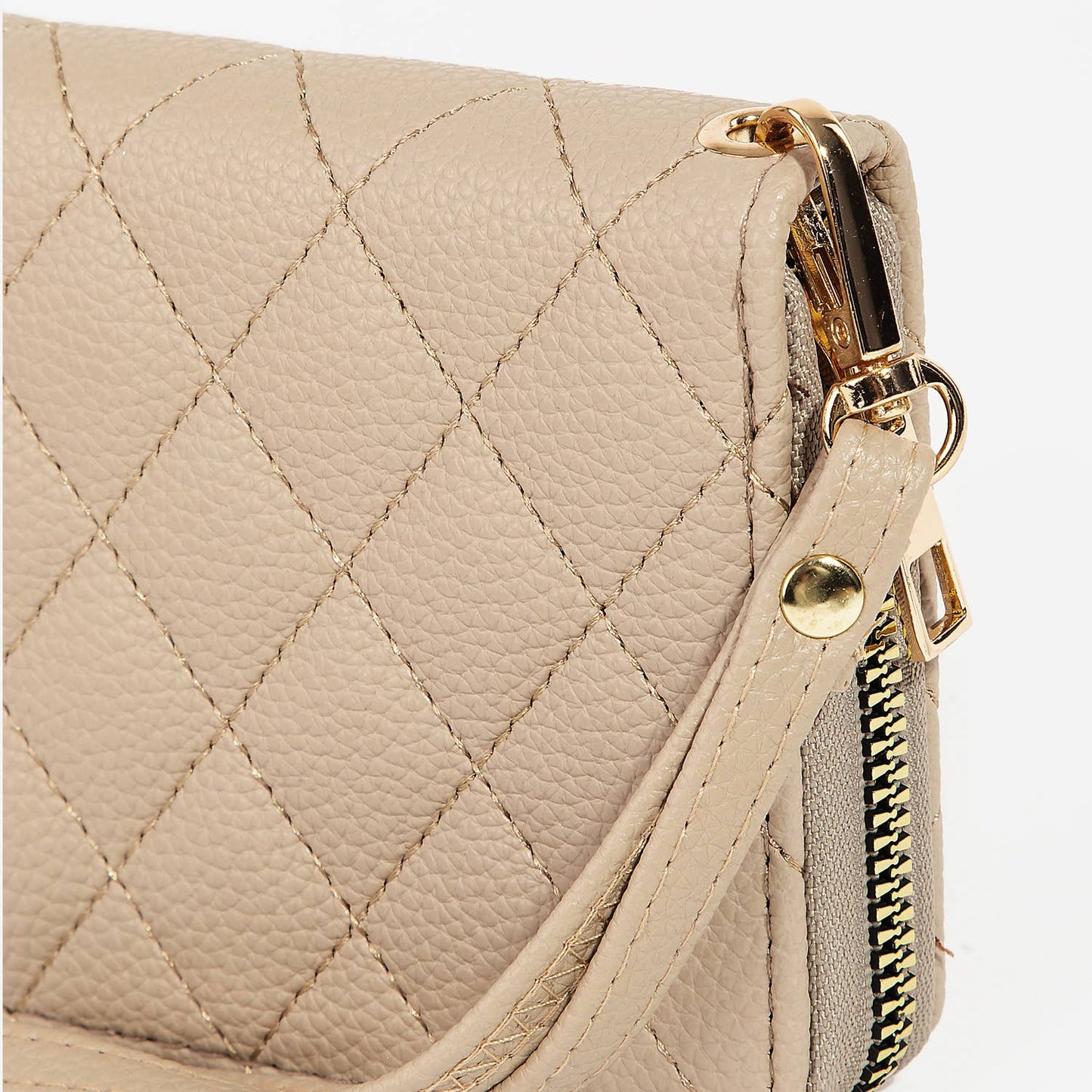 Diamond Pattern Faux Leather Rectangle Wallet