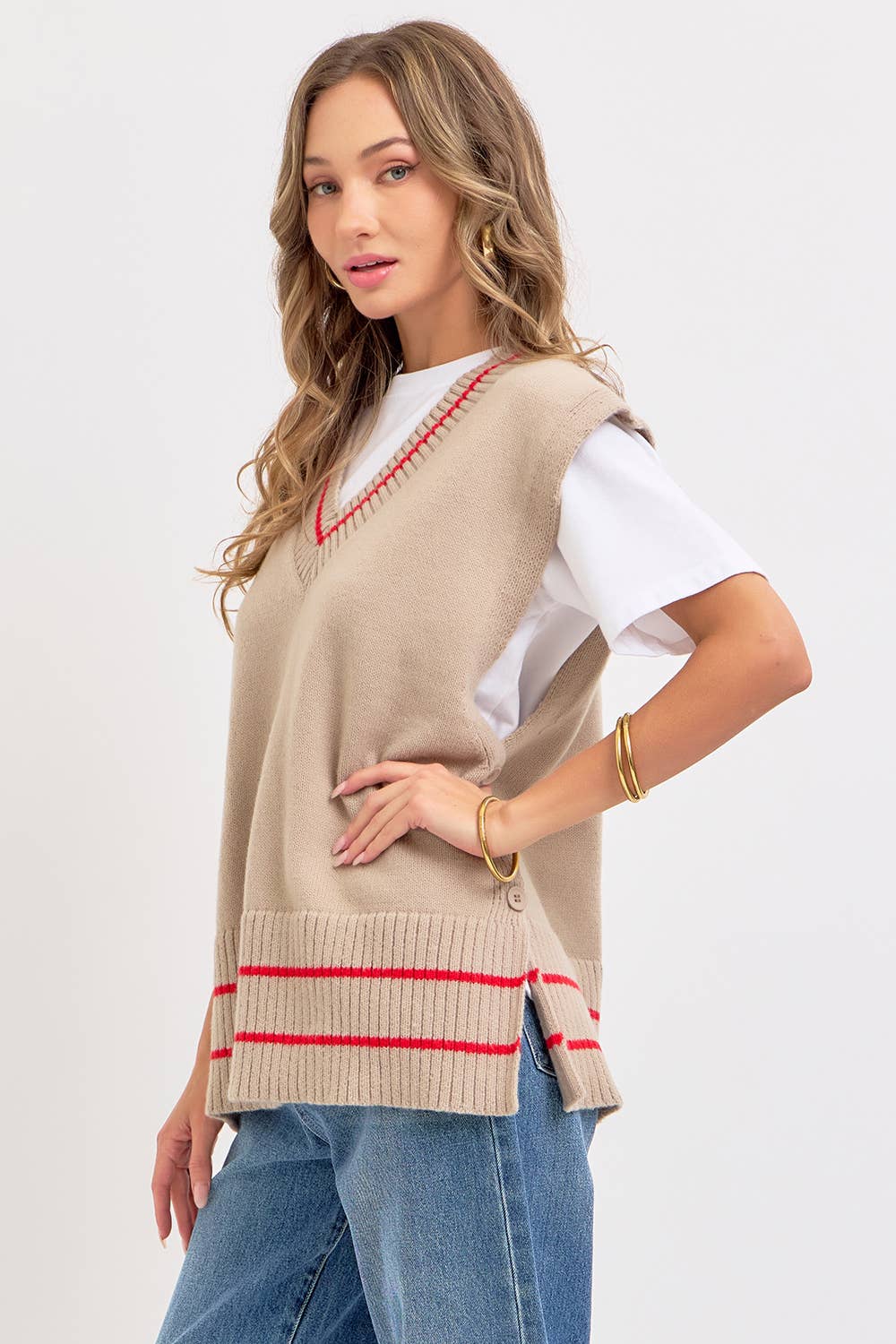 STRIPED KNIT TOP/VEST