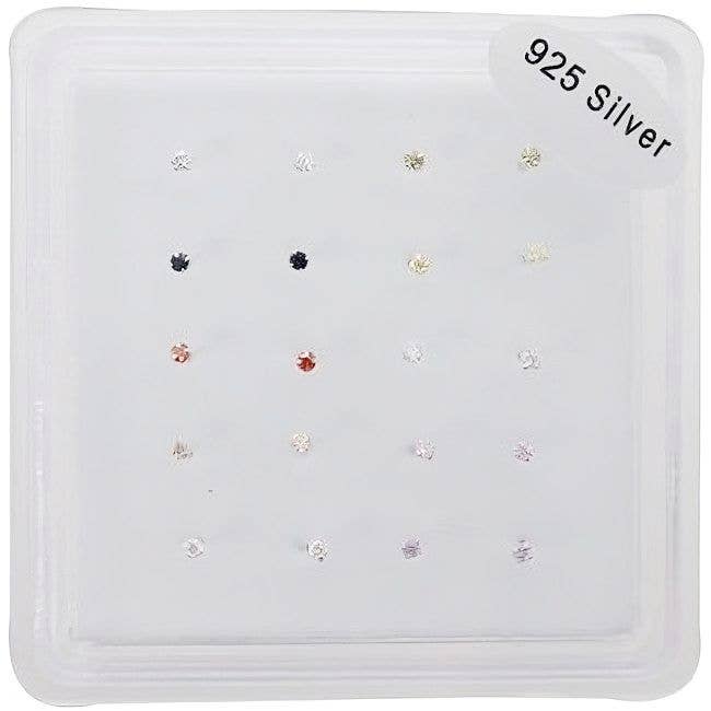 2mm 20 Pieces 925 Silver Nose Stud Piercing Color