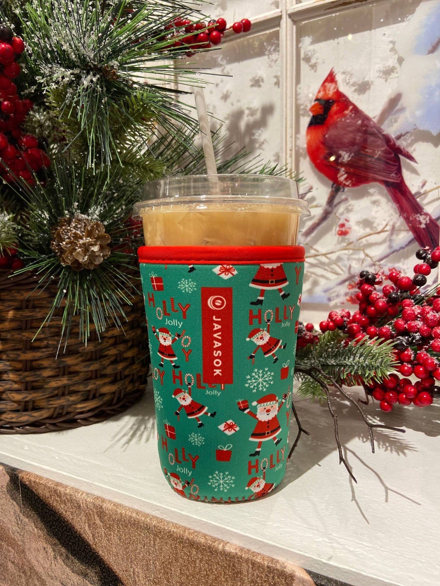 Coffee Sleeve - Jolly Santas Medium 22-28oz