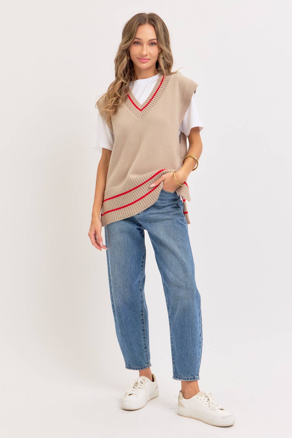 STRIPED KNIT TOP/VEST