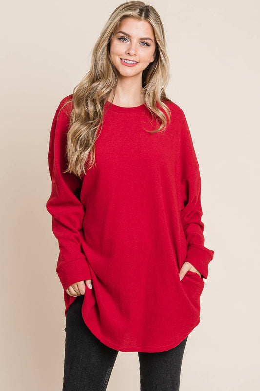 SOFT COZY KNIT LONG-SLEEVE TOP