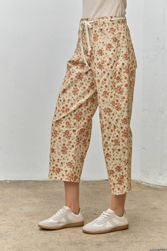 High-Waist Wide Leg Floral Day Pants