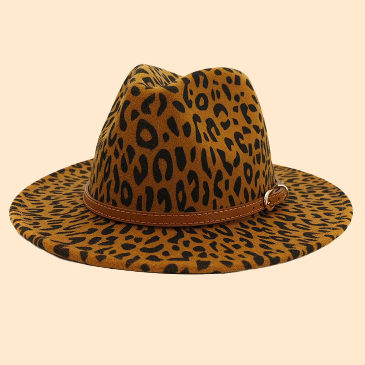 WOMEN WARM AND SIMPLE LEOPARD PANAMA HAT