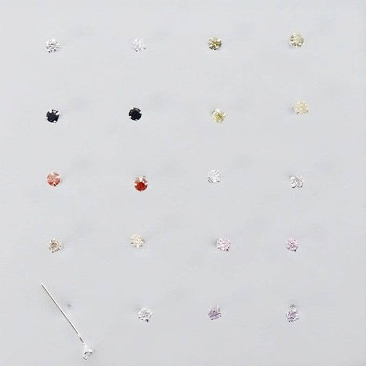 2mm 20 Pieces 925 Silver Nose Stud Piercing Color
