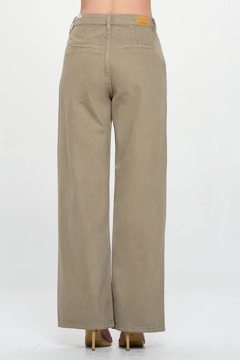 I&M Covert Green - Wide Leg Color Jeans